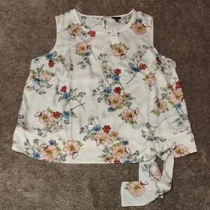 Talbots NWT Floral Shell Tank With Tie Detail